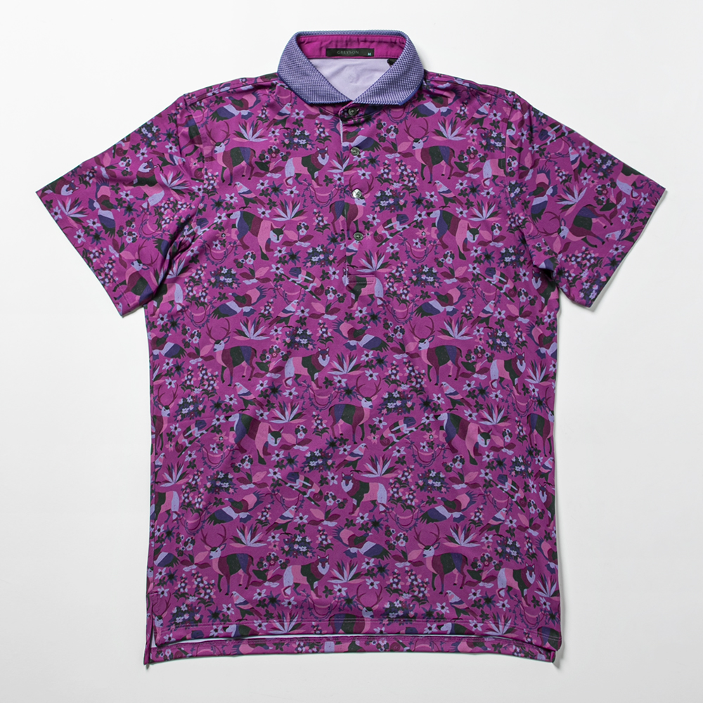GREYSON Men's Polo Animales Bougainvillea