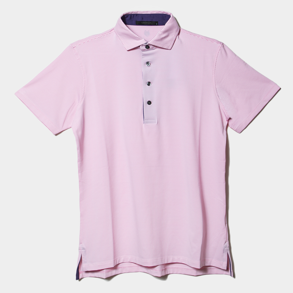 GREYSON Men's Polo 男性用半袖ポロ Saranac White/Pink ホワイト/ピンク