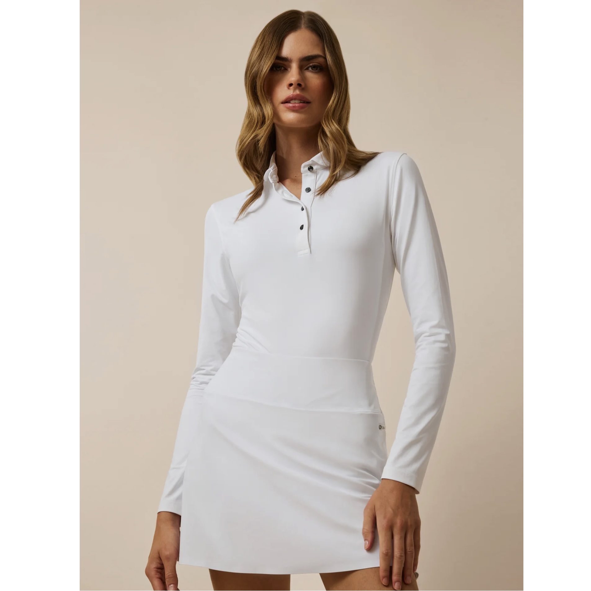 GREYSON Women's Long Sleeve Polo 長袖ポロ Scarlett Arctic ホワイト