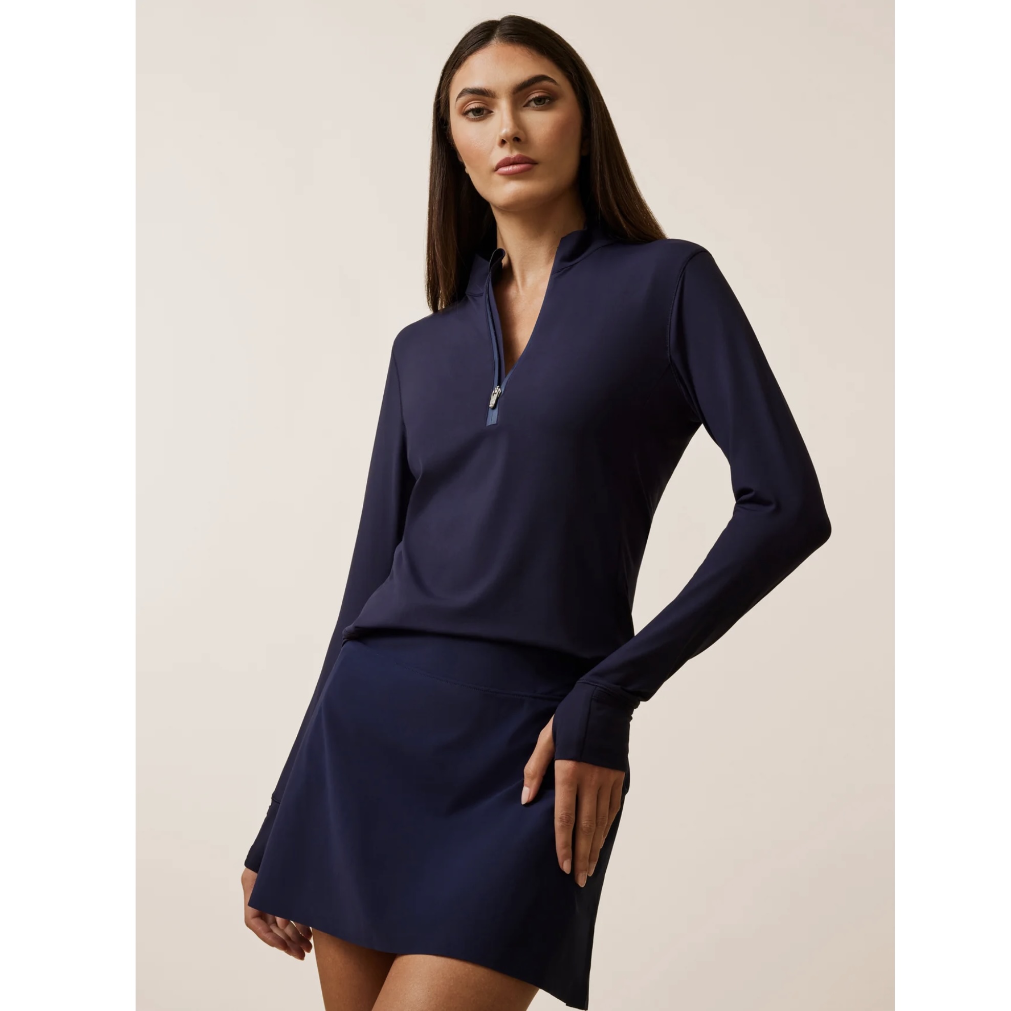 GREYSON Women's Quarter Zip クォータージップ Halley Midnight Sky ネイビー