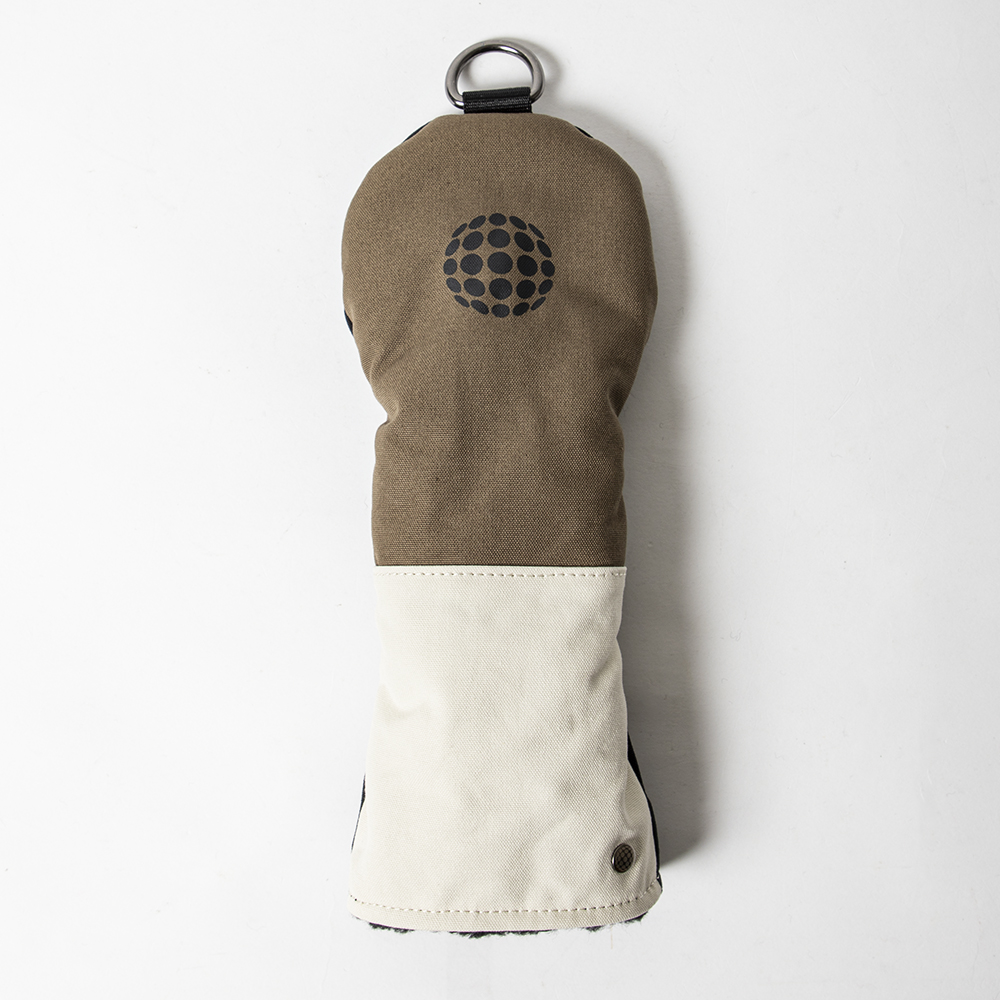 Knee Deep Fairway Wood Cover Ball Cotton Canvas Khaki/Ivory/Black