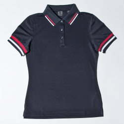 (PRICE DOWN) G/FORE Women's Striped Rib Polo Twilight Navy