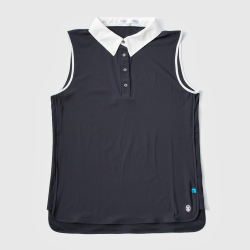 GILLES & LOEWS Women's No Sleeve Polo Shirt Navy