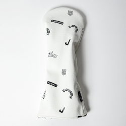 JONES ジョーンズ ドライバーカバー ホワイト PUレザー 刺繍ロゴ付き ゴルフクラブ用カバー