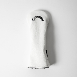JONES ジョーンズ フェアウェイウッドカバー ホワイト PUレザー 刺繍ロゴ付き ゴルフクラブ用カバー