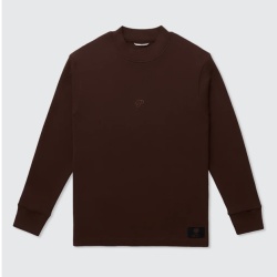Public Drip パブリックドリップ Men's Long Sleeve Mock 長袖モックネック Coffee Brown コーヒーブラウン