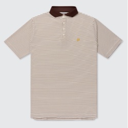 Public Drip パブリックドリップ Men's Athlete Polo ポロ Stripe Cream/Coffee クリーム/ブラウン