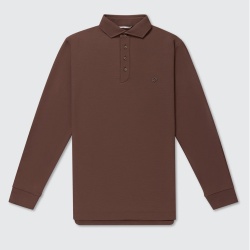 Public Drip パブリックドリップ Men's Long Sleeve Waffle Knit Polo 長袖ワッフル ニット ポロ Coffee Brown コーヒーブラウン