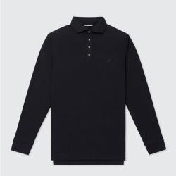 Public Drip メンズ ロングスリーブ ワッフルニット ポロ Navy 正面画像