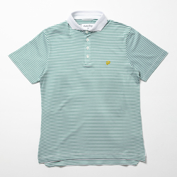 Public Drip メンズ ストライプポロ Green/White 正面 全体画像
