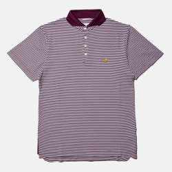 Public Drip メンズ ストライプポロ Maroon/White 正面 全体画像