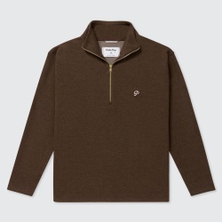Public Drip パブリックドリップ Men's Half Zip Sweater ハーフジップ セーター Herringbone Coffee Brown ヘリンボーン コーヒーブラウン