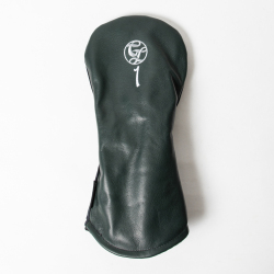SEAMUS Driver Cover 1 Flat Green Leather/Black Watch Waxed Canvas