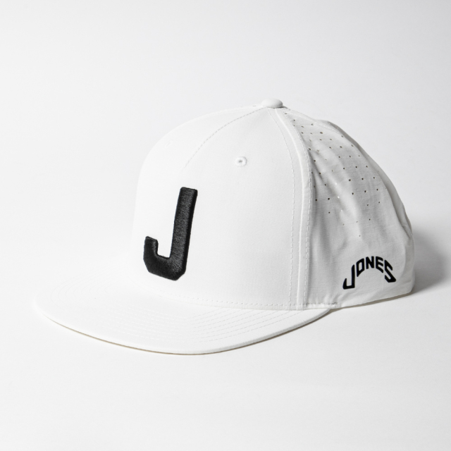 Jones キャップ ホワイト/ブラック JONES（ジョーンズ） CAP（キャップ）J Punching（パンチング）White