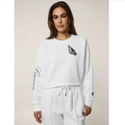 GREYSON Women's Cropped Aspen Crewneck スウェットシャツ In Spirit Arctic ホワイト
