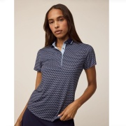 GREYSON Women's Scarlett Polo 女性用半袖ポロ W/Crowly Collar Wolvestooth Maltese Blue ネイビー