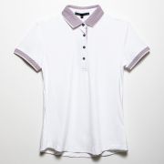 GREYSON Women's Scarlett Polo 女性用半袖ポロ W/Fiske Collar and Cuffs Arctic/Dawn ホワイト/ピンク