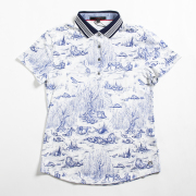 GREYSON Women's Polo Scarlett Willow Toile Atlantic