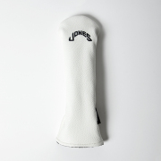 JONES ジョーンズ ハイブリッドカバー ホワイト PUレザー 刺繍ロゴ付き ゴルフクラブ用カバー