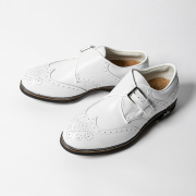 LAMBDA Women’s Dijon White レディースゴルフシューズ ホワイト シボ革 モンクストラップ 軽量 全天候対応