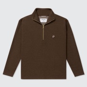 Public Drip パブリックドリップ Men's Half Zip Sweater ハーフジップ セーター Herringbone Coffee Brown ヘリンボーン コーヒーブラウン