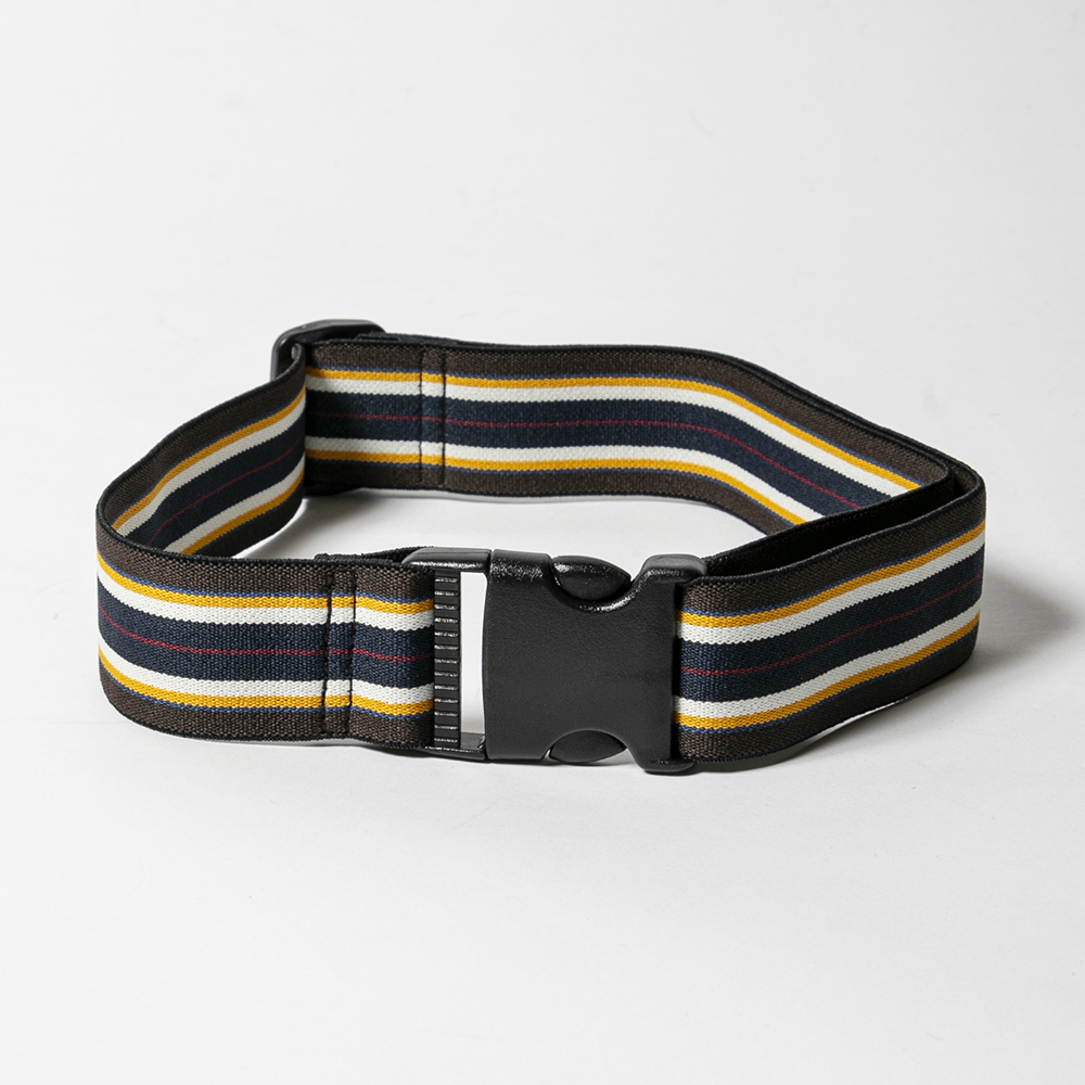 OTTGIPSA Stretch Rubber Belt Stripe Brown