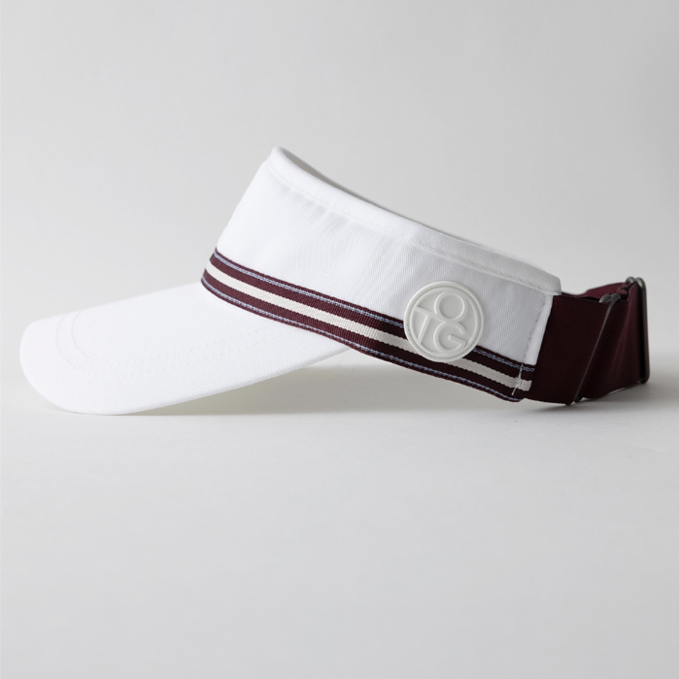 OTTGIPSA Sun Visor White/Burgundy Tape