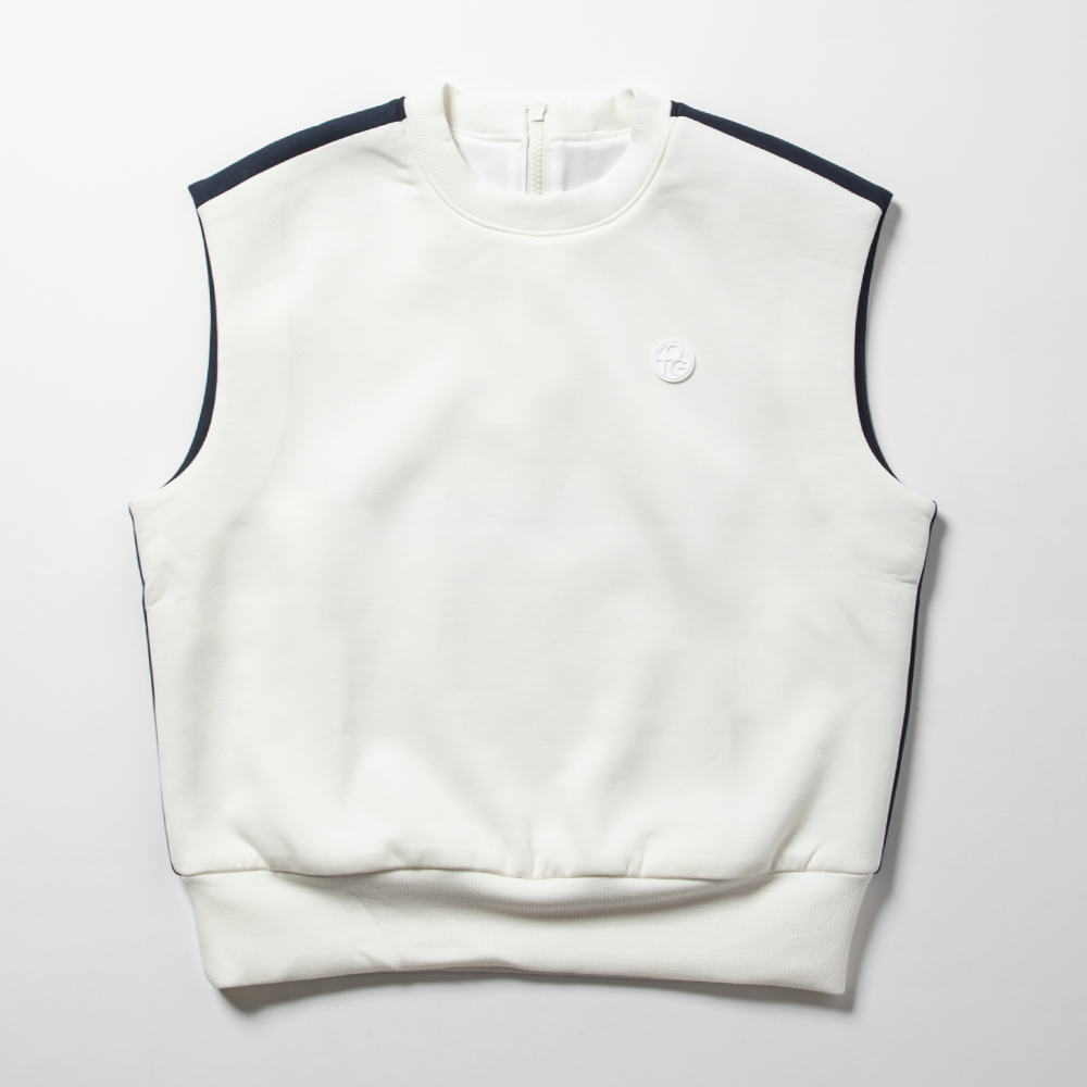 OTTGIPSA Women's Crew Vest Ivory/Navy
