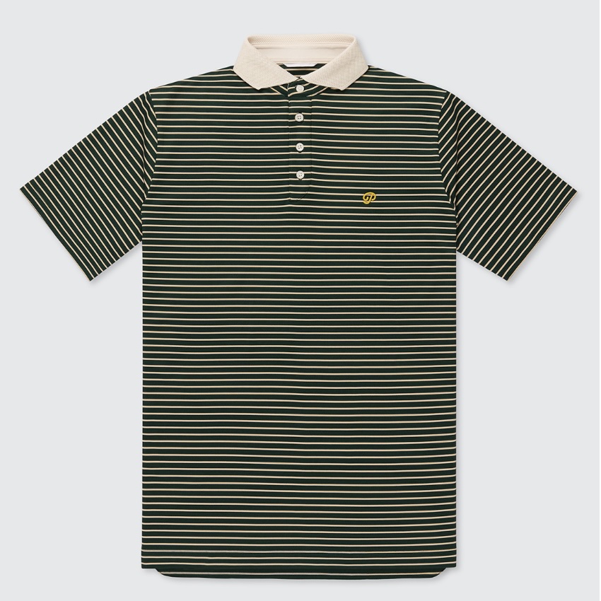 Public Drip パブリックドリップ Men's Athlete Polo ポロ Stripe Pine Grove/Honey Gold グリーン/ゴールド