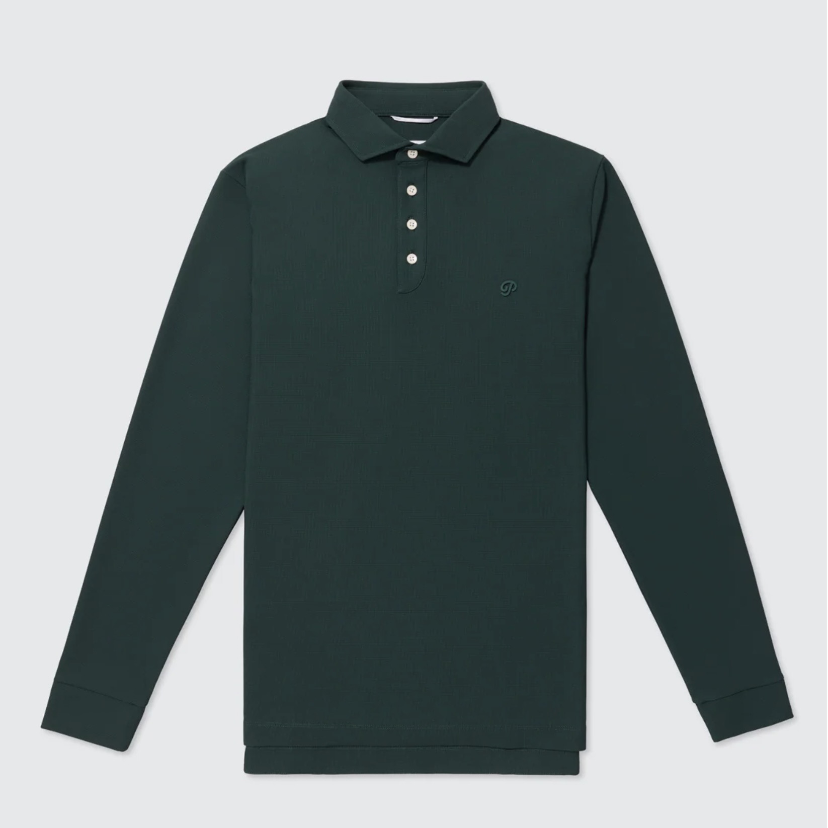 Public Drip メンズ ロングスリーブ ワッフルニット ポロ Pine Grove 正面画像