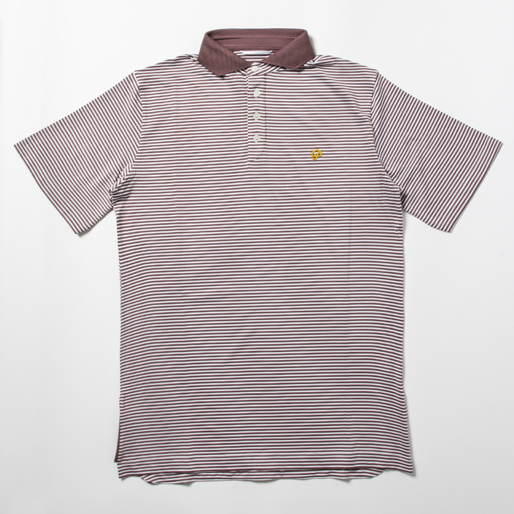 Public Drip メンズ ストライプポロ Mauve/White 正面 全体画像