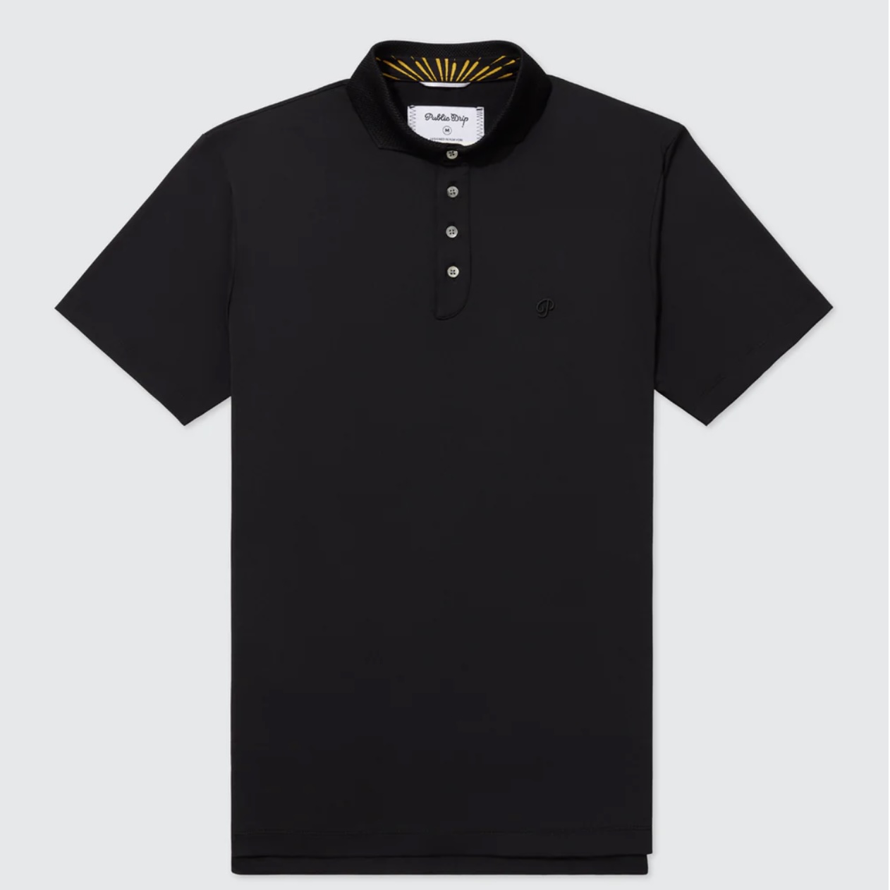 Public Drip メンズ Tonal Polo Black ポロシャツ 正面画像