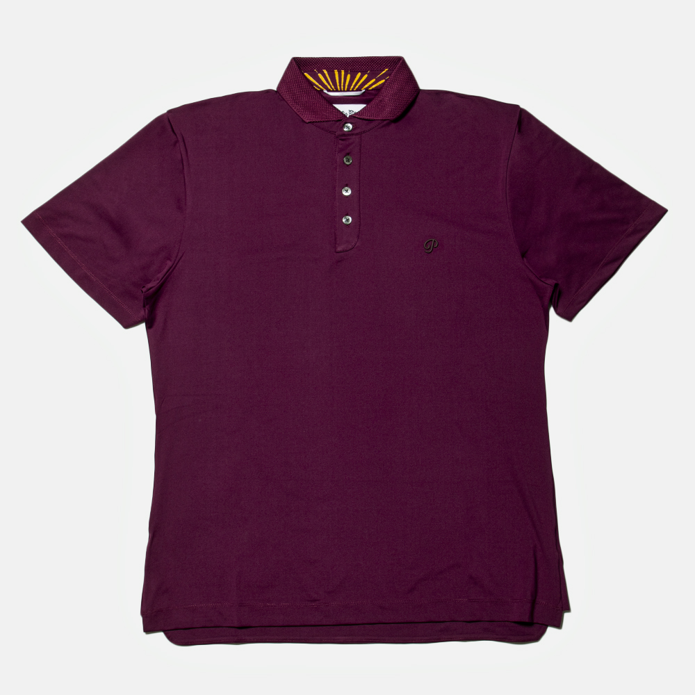 Public Drip メンズ Tonal Polo Maroon ポロシャツ 正面画像