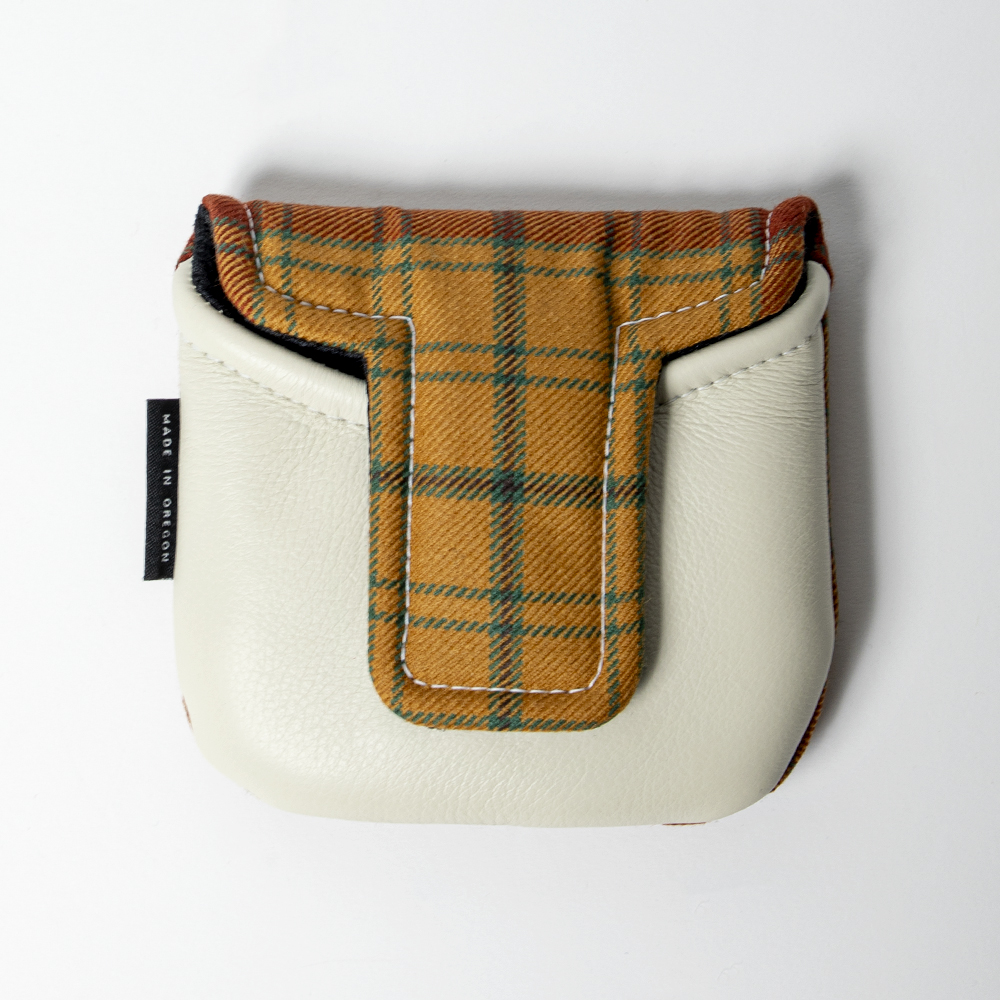 SEAMUS Mallet Putter Cover Glen Affric/White Leather