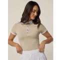 GREYSON Women's Scarlett Polo W/Crowly Collar Sand