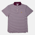 Public Drip Men's Striped Polo Maroon/White