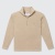 Public Drip メンズ ハーフジップセーター Herringbone Cream Beige 正面画像