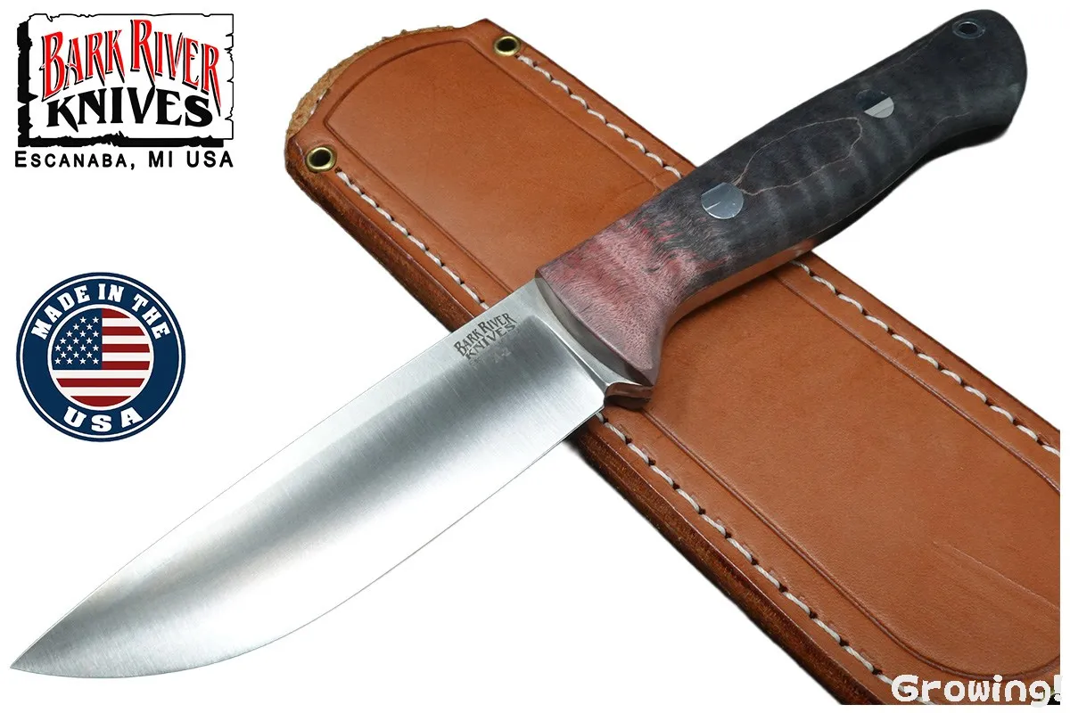 BARK RIVER KNIVES【バークリバー・ナイブス】■ 「ブラボー1」 ランプレス【A-2】【レッド＆グレー メープル】BRAVO1 フルタング フィックスド アメリカ製 【配送料無料】 【廃番】
