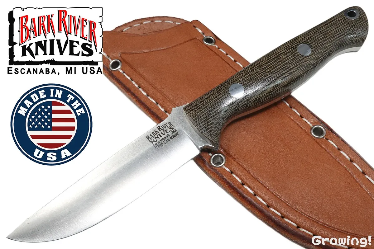 BARK RIVER KNIVES【バークリバー・ナイブス】■ 「ブラボーEDC」【CPM-Cruwear】【グリーン マイカルタ】Bravo コンパクトEDC フィックスド アメリカ製 【配送料無料】 【廃番】