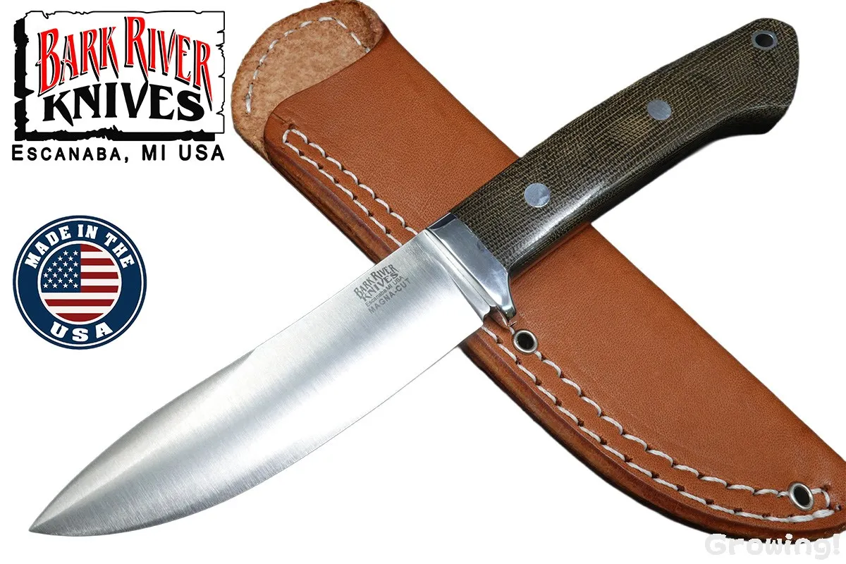 BARK RIVER KNIVES【バークリバー・ナイブス】■ 「クラシック セミスキナー」【MagnaCut】【グリーン マイカルタ】Classic Semi-Skinner フルタング フィックスド アメリカ製  【配送料無料】 【廃番】