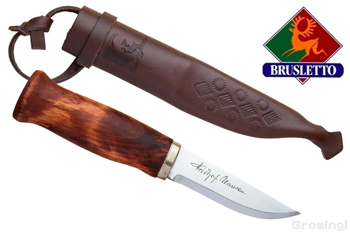BRUSLETTO【ブルスレット】■ ナンセン【12C27】【カーリーバーチ】NANSEN ノルウェー製 伝統ナイフ フィックスド 【配送料無料】