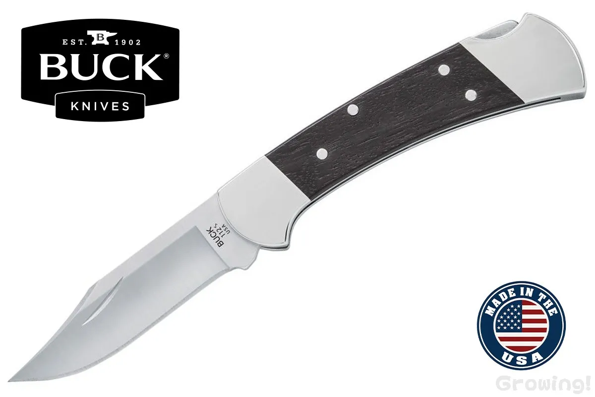 BUCK【バック】ナイフ■ #112 レンジャー 【MagnaCut】【エボニー】 ニッケルシルバー 112BRS RANGER 折りたたみ 伝統スタイル アメリカ製 【配送料無料】