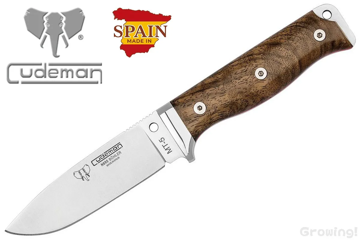 CUDEMAN【クードマン】■ MT5 サバイバルナイフ 【N695】【ウオールナット】フィックスド スペイン製  【配送料無料】