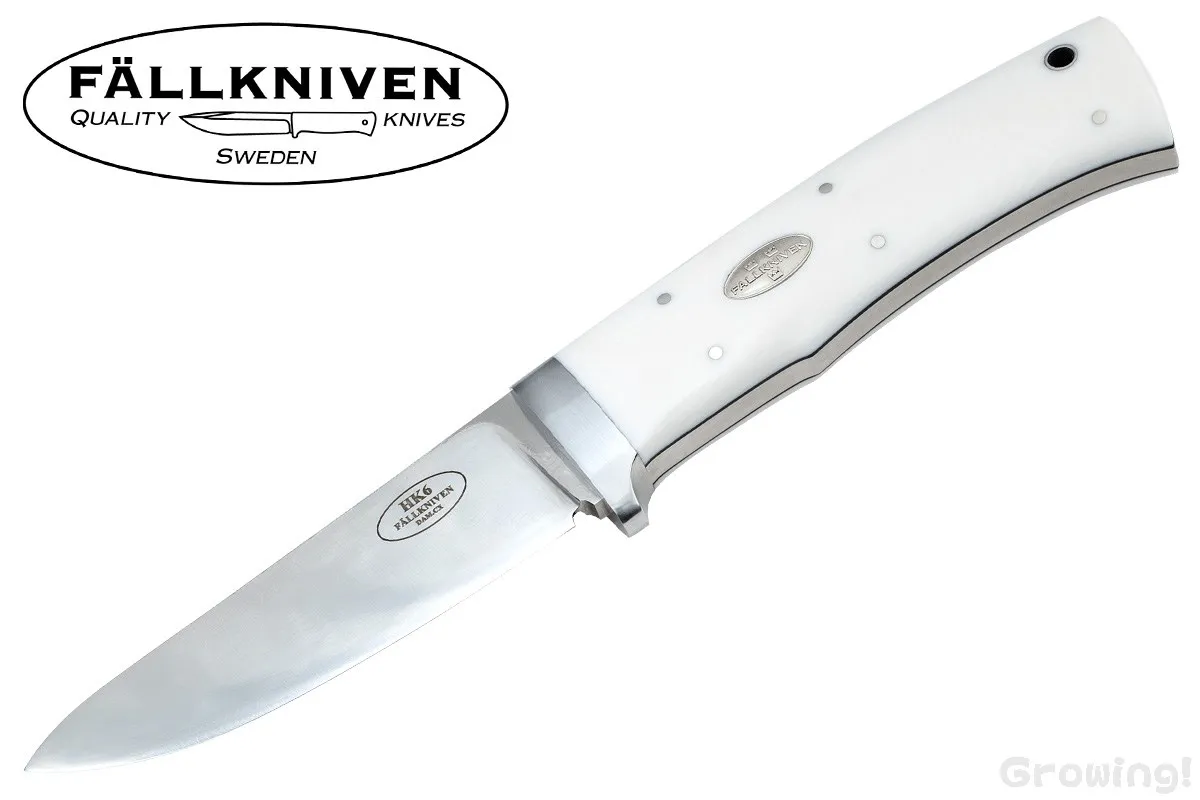 FALLKNIVEN【ファルクニーベン】■ 「HK6」 【カウリYダマスカス】【はまぐり刃】【エルフォリン】フルタング フィックスド 【配送料無料】