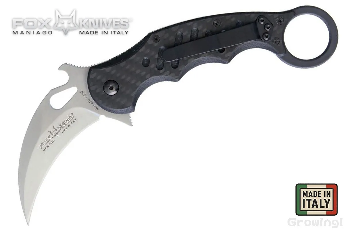 FOX KNIVES【フォックス・ナイブス】■ カランビット【サテン】 【N690Co】【カーボン】 【特許WAVE機構】FX479CG10SW フォルダー 折りたたみ イタリア製 【配送料無料】