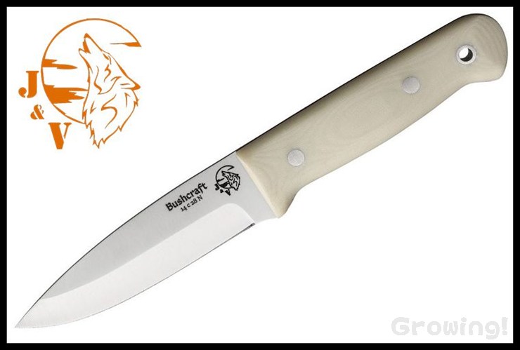 J&V ADVENTURE【J&Vアドベンチャー】■ 「ブッシュクラフト」 【12c27】【ホワイト マイカルタ】BUSHCRAFT フィックスド スペイン製