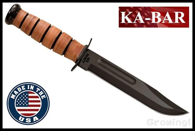 KA-BAR【ケー・バー】■ USネイビーファイティング 【1095カーボン】【レザーワッシャー】US NAVY　サバイバルナイフ アメリカ製 【配送料無料】