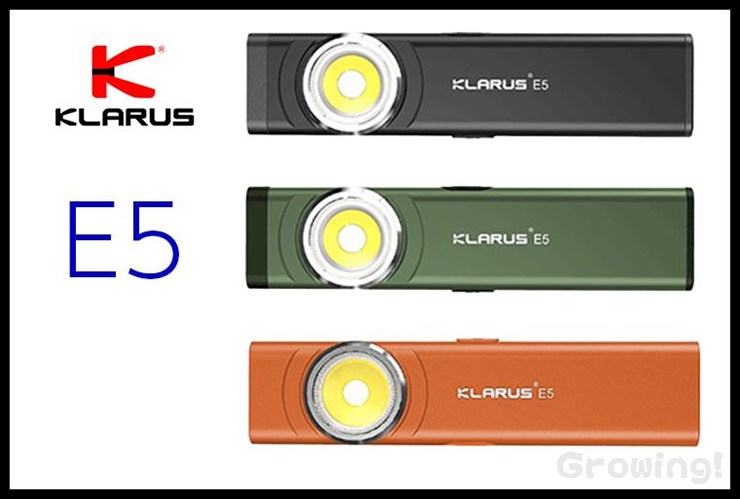 KLARUS【クラルス】■ 「E5」 EDC LEDフラッシュライト【600ルーメン】【充電式】【IPX4】クリップ マグネット USB-C バージョンアップ 進化版モデル
