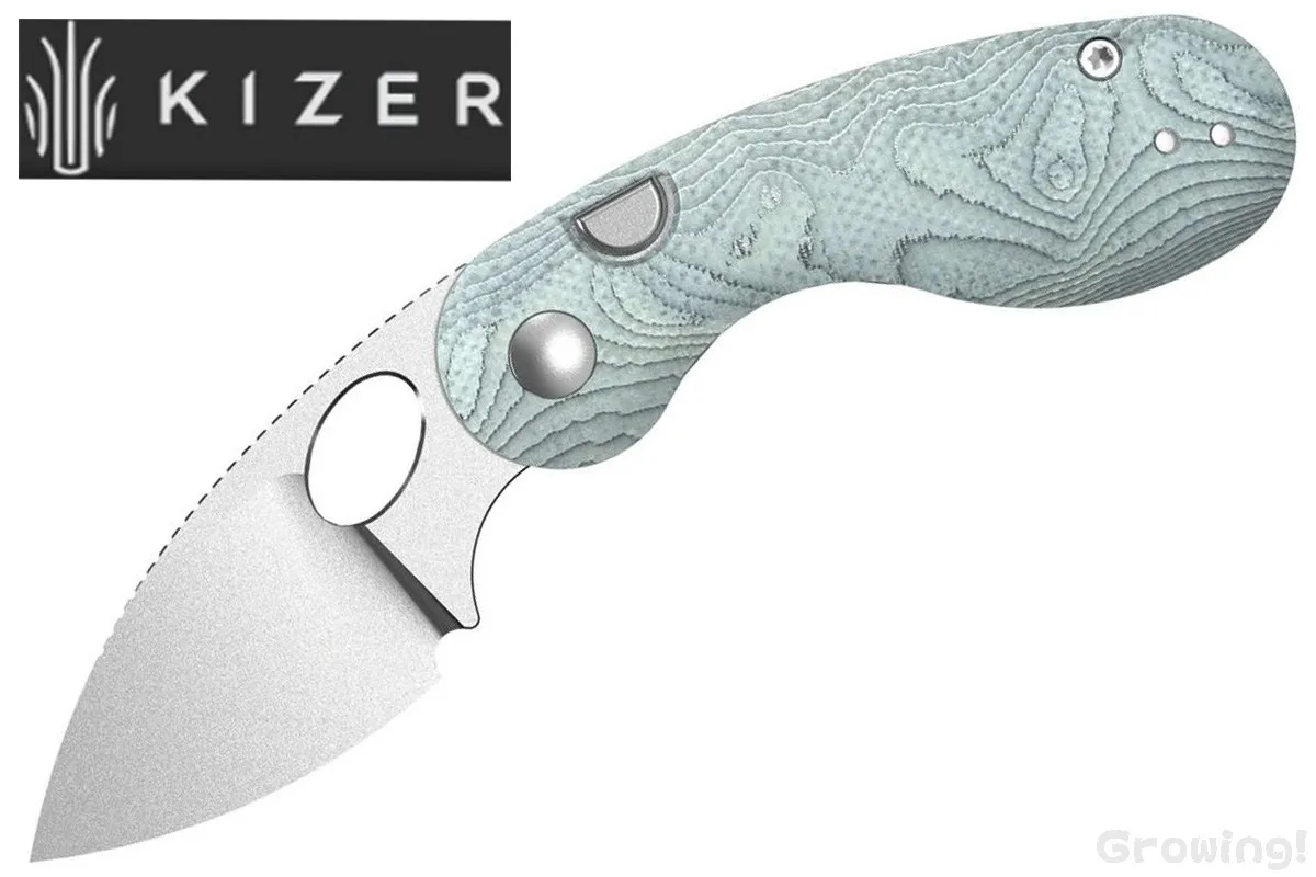 KiZER【カイザー】■ 「マイクローブ」 【14C28N】【ボタンロック】【アルミニウム フォイル G-10】Microbe V2742A11 折りたたみ