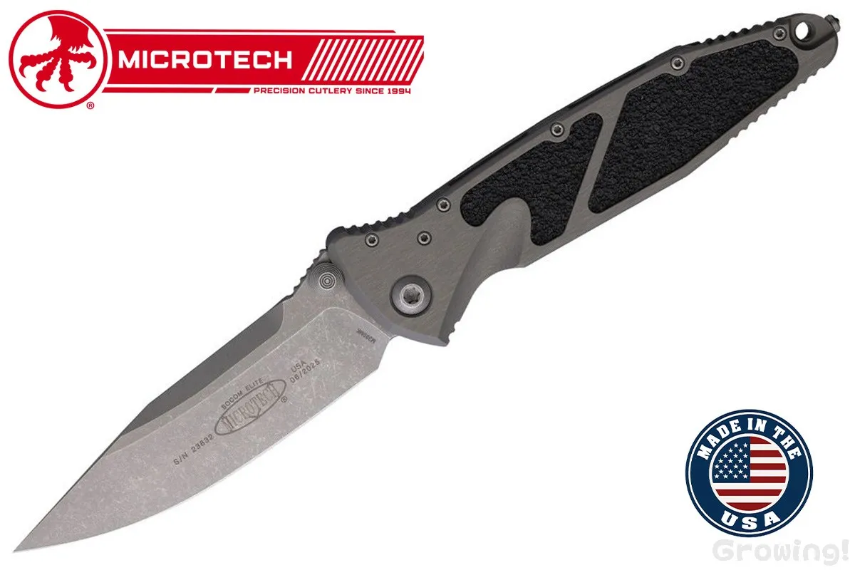 Microtech【マイクロテック】■ ソーコム エリート【M390MK】【グレー アルミニウム】SOCOM ELITE  160-10 APNC 折りたたみ アメリカ製 【配送料無料】